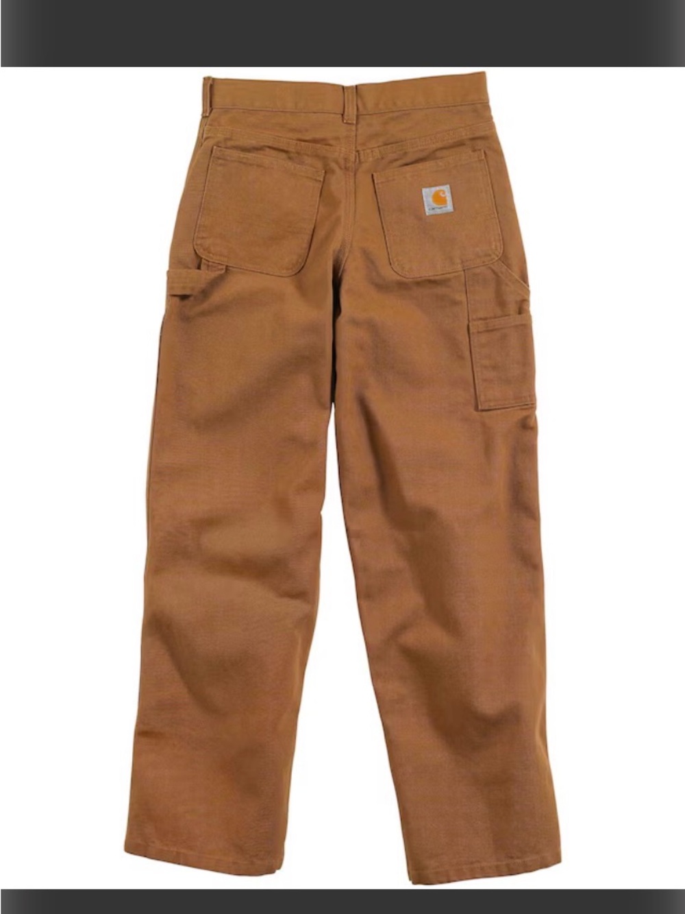 Kids Carhartt canvas carpenter work pants size 10 Brown color - Picture 1 of 8